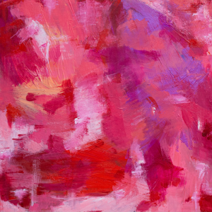 Vivid pink and red abstract painting